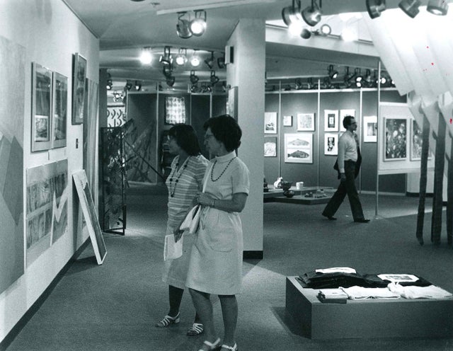 Visitors to the Main Gallery in the 70's